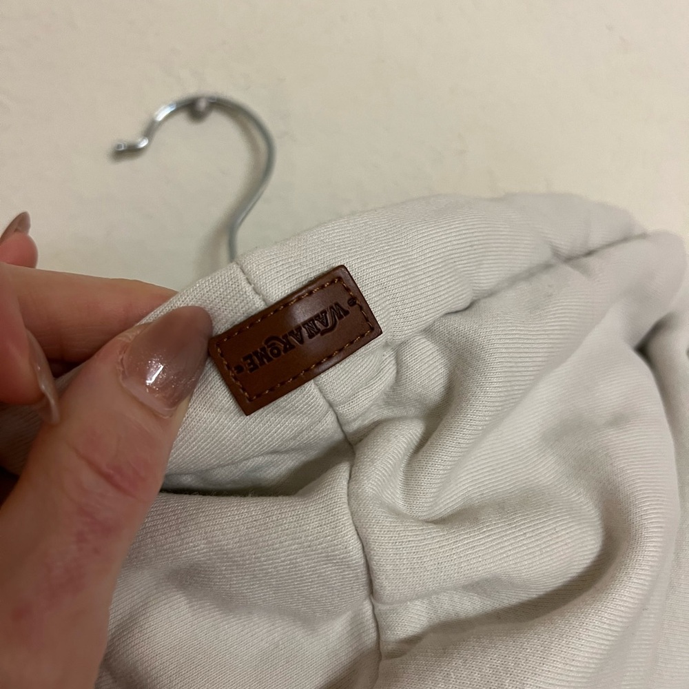 Wanakome Cream Hoodie with Brown Patch - Picture 8 of 10